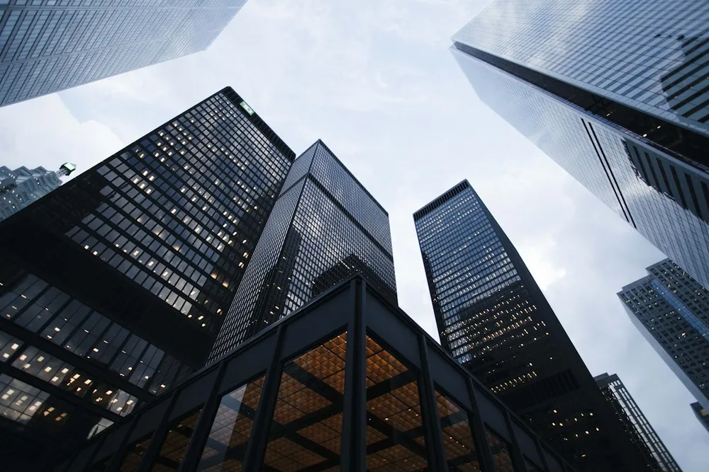 Modern commercial building facade